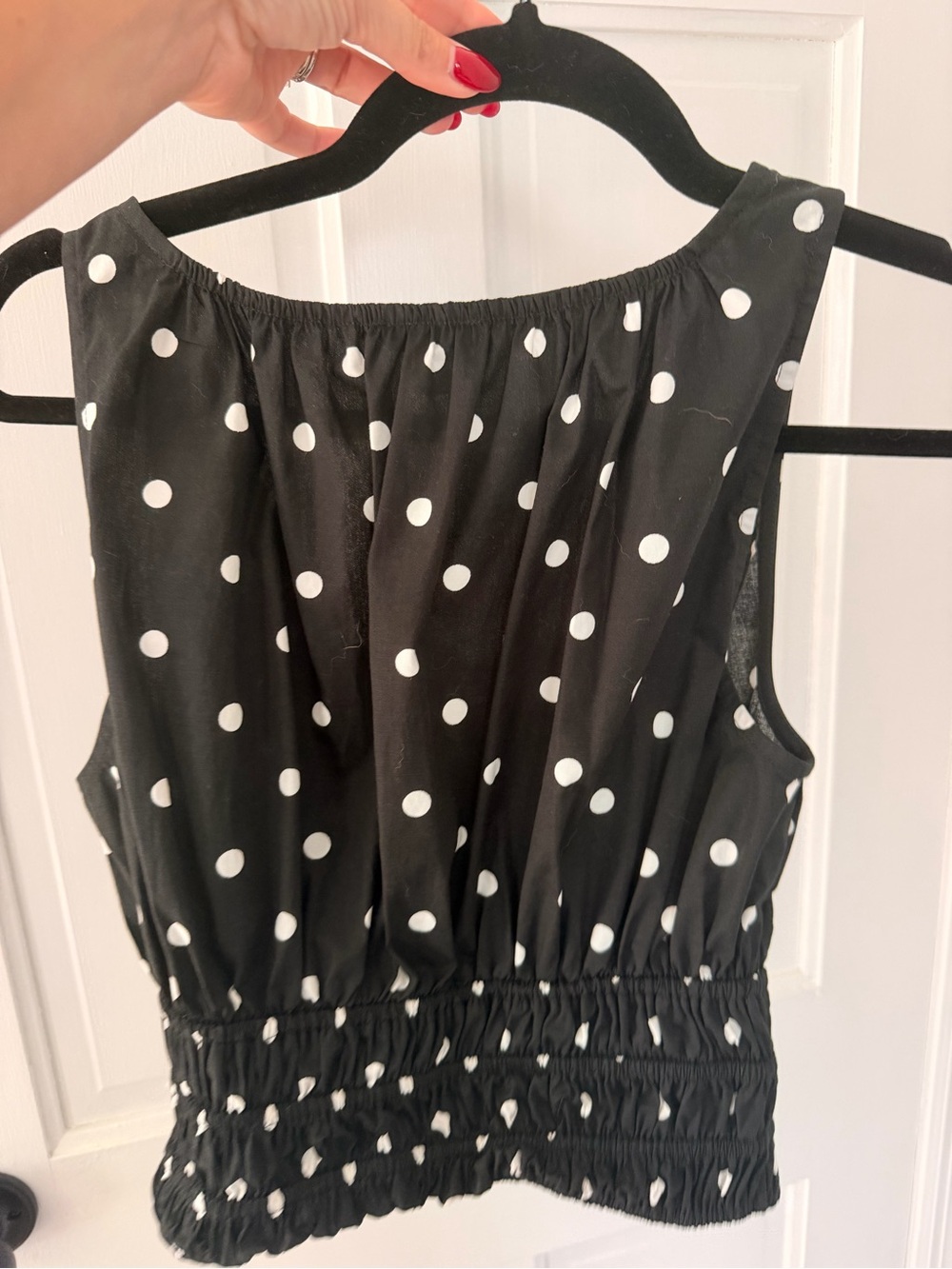 Express Black and White Polka Dot Top